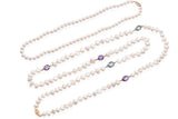 Vintage 14K Yellow Gold Pearl, Amethyst & Blue Topaz Beaded Strand Necklaces Lot