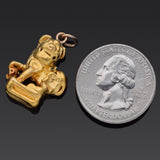 Vintage 足金 24K Yellow Gold Chinese Fu Foo Dog Guardian Lion Pendant