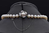 Vintage 14K White Gold 7.5-10 mm Pearl Beaded Strand Necklace 16 Inches