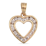 14K Yellow Gold Diamond Heart Pendant