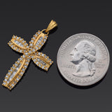 Vintage JWBR 14K Yellow Gold 1.00 TCW Diamond Cross Pendant