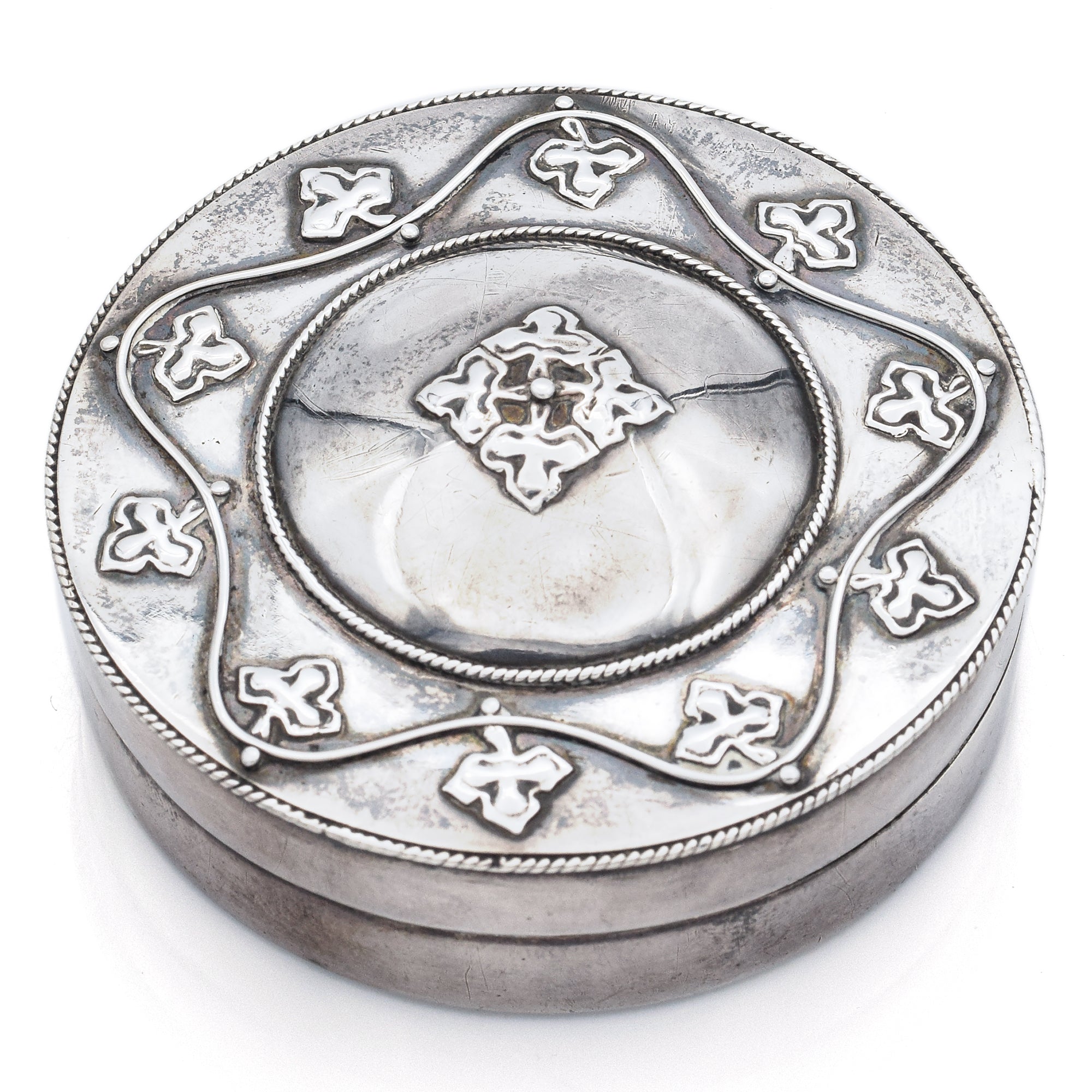 Liberty and Co. Birmingham Sterling Silver Round Trinket Jewelry Box