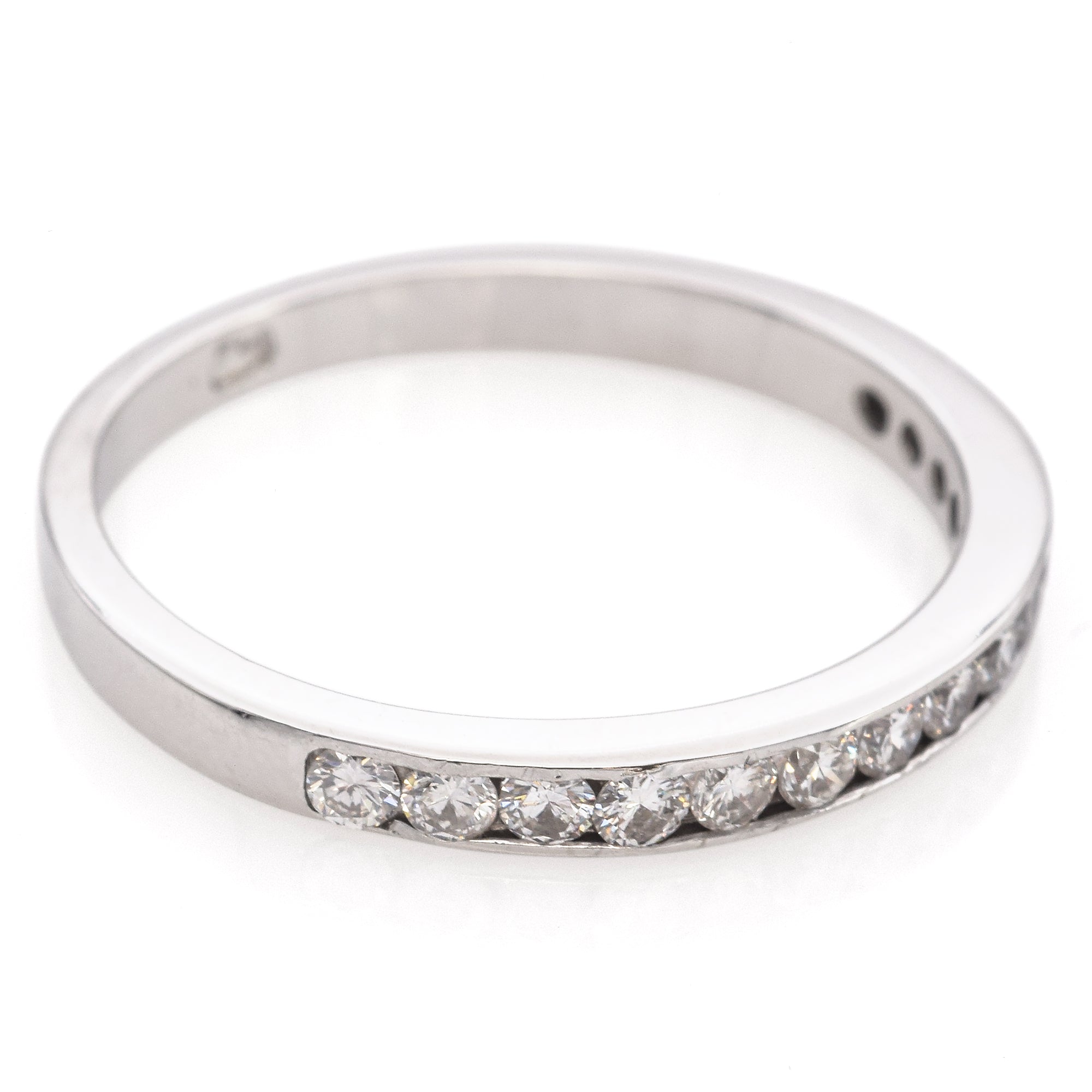 14K White Gold 0.24 TCW Diamond Half Eternity Band