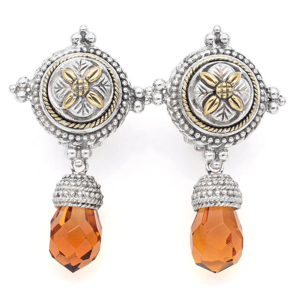 Stephen Dweck 18K Yellow Gold & Sterling Silver Citrine Clip On Earrings