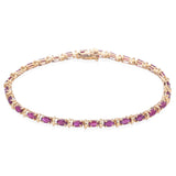 Estate 14K Yellow Gold 7.50 TCW Burmese Ruby Oval Tennis Bracelet