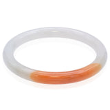 GIA Cert Variegated Light Green & Orange Fei Cui Jadeite Jade Bangle Bracelet