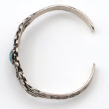 Vintage Native American Southwestern Sterling Silver Turquoise Cuff Bracelet