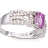 18K White Gold 1.25ct Pink Sapphire and Diamond Ring