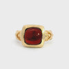 14K Yellow Gold Garnet 2.70 Cabochon Bezel Set Ring