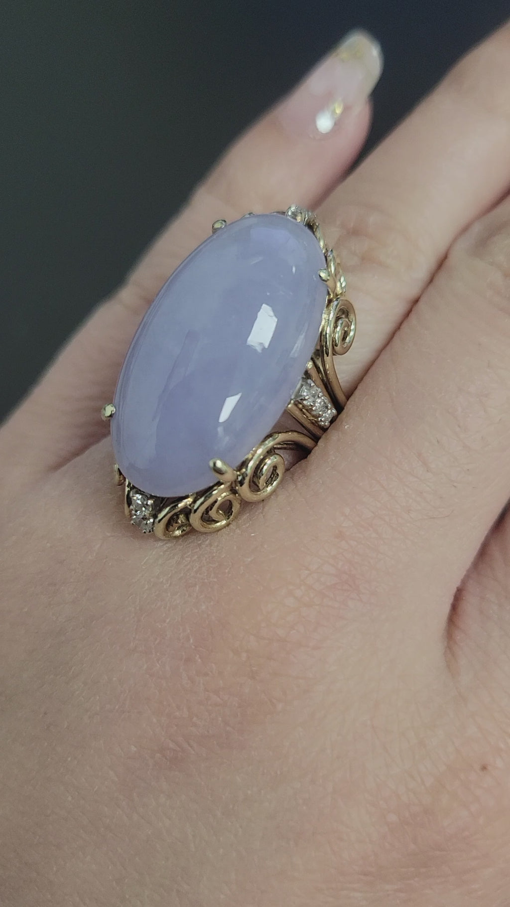 Vintage lavender jade on sale ring