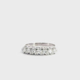 Vintage 14K White Gold 7 Stone 0.33 TCW Round Diamond Wedding Band