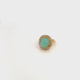 Vintage 14K Yellow Gold 3.97 Ct Center Opal Cocktail Ring Size 5.25