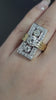 Antique Art Deco 18K Yellow Gold 2.13 TCW Diamond Cocktail Ring Size 4.75