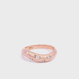 14k Rose Gold Diamond Wave Band