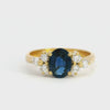 18K Yellow Gold 0.81 Ct. Oval Sapphire and Diamond Ring