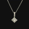 18K White Gold 0.50 TCW Princess Cut Diamond Pendant Necklace D/F SI1-SI2