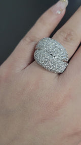 $4,500 UGL Appraised 14K White Gold 3.15 TCW Diamond Cluster Cocktail Ring