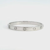 Cartier 18K White Gold 1993 Love Bracelet Size 17