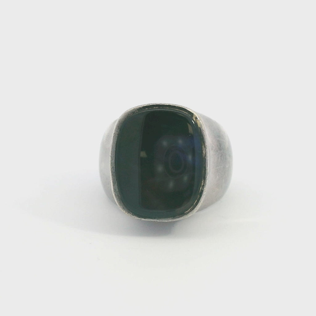 Joachim S'paliu Sterling Silver Black Onyx Signet Ring