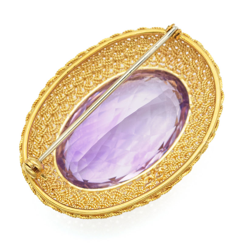 Vintage amethyst hot sale brooch pin