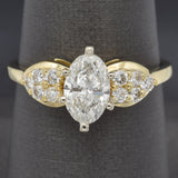 Vintage 18K Yellow Gold 1.35 TCW Diamond Oval Band Ring