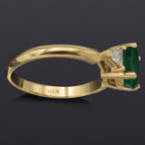 Vintage 14K Yellow Gold 1.29 Ct Emerald & 0.50 TCW Diamond Three-Stone Band Ring