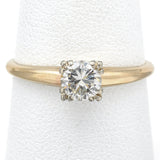 Vintage 14K Yellow Gold Carat Round Diamond Solitaire Band Ring