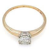 Vintage 14K Yellow Gold Carat Round Diamond Solitaire Band Ring