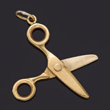 Vintage 14K Yellow Gold Scissors Charm Pendant