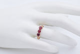 Antique 10K Yellow Gold Garnet Three-Stone Band Ring Size 7.25