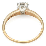 Vintage 14K Yellow Gold Carat Round Diamond Solitaire Band Ring