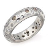 Estate Platinum 0.95 TCW Chocolate & White Diamond Band Ring