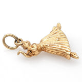 Vintage 14K Yellow Gold Ballerina Dancer Charm Pendant