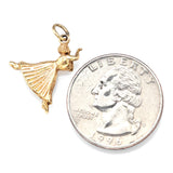 Vintage 14K Yellow Gold Ballerina Dancer Charm Pendant