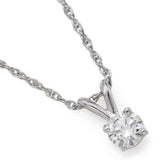 Vintage ELKA 14K White Gold 0.46 Carat Diamond Pendant Necklace