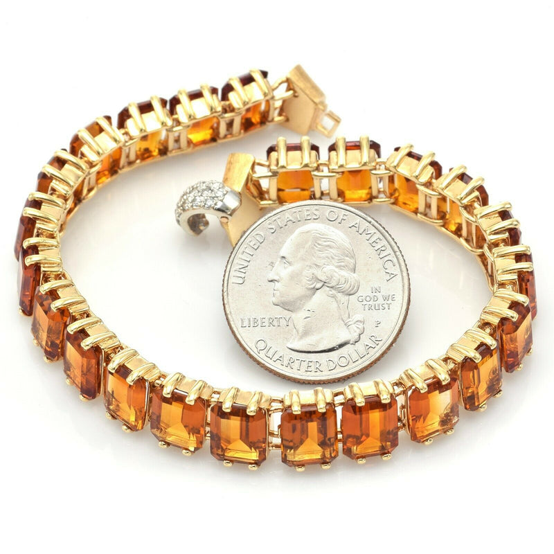 Jewelili Sterling Silver With Oval Madeira Citrine Link Bracelet | Madeira  Citrine Bracelet | suturasonline.com.br