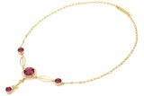 Antique 18K Yellow Gold Red Paste Necklace