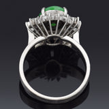 Vintage Platinum Green Jade & 0.57 TCW Diamond Cocktail Ring