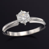 Vintage Platinum 0.64 Carat Round Diamond Solitaire Band Ring