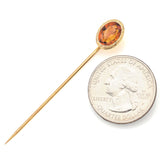 Antique MOORE & SON INC. 14K Yellow Gold 1.59 Ct Citrine Oval Stick Pin