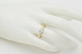 Vintage 14K Yellow Gold Carat Round Diamond Solitaire Band Ring