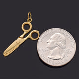 Vintage 14K Yellow Gold Scissors Charm Pendant