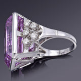 GIA Certified 14K Gold 30.50 Ct Kunzite & 0.80 TCW Diamond Cocktail Ring 13.21 Gr