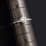 Vintage Platinum 0.64 Carat Round Diamond Solitaire Band Ring