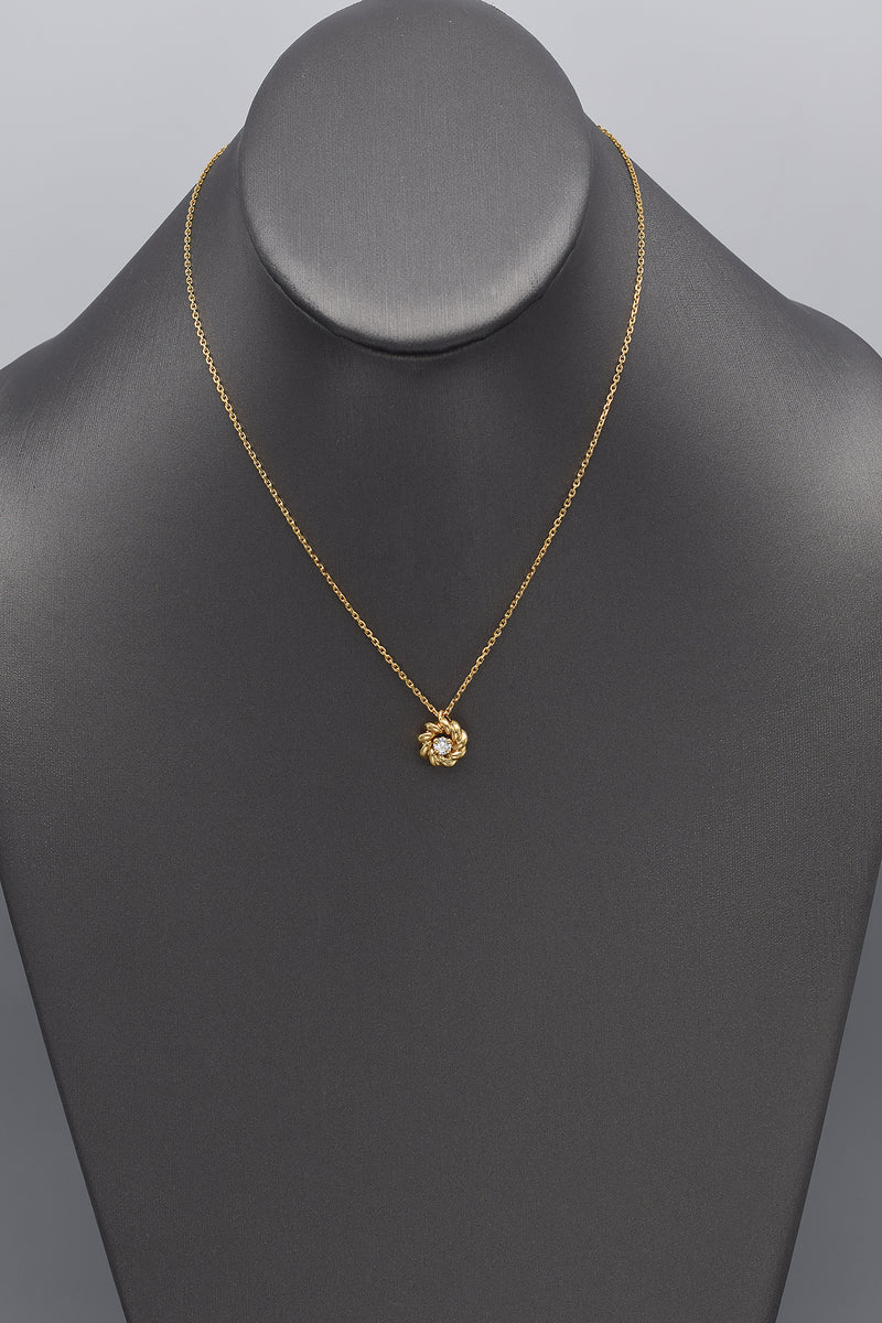Chaumet 18K Yellow Gold Premier Liens Diamond Pendant Necklace
