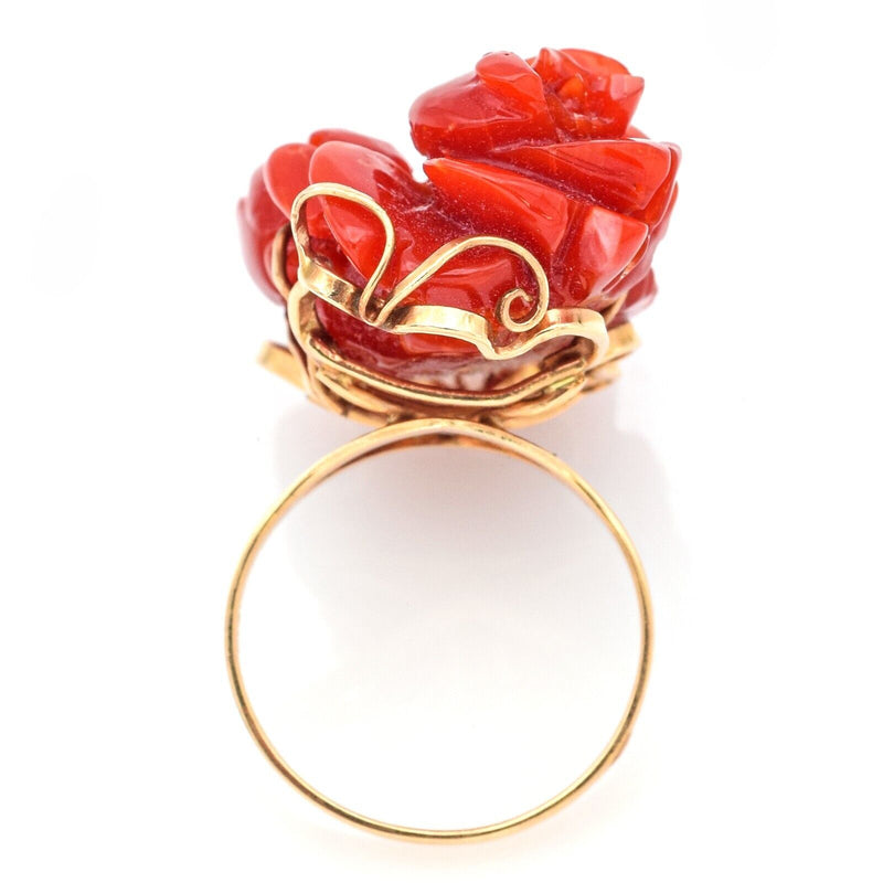 Stainless Steel Victorian Rose Ring with Two Red Cubic Zirconia