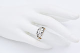 Antique 10K Yellow Gold & Sterling Silver Diamond Ring Size 6.25