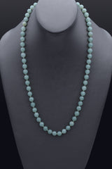 GIA 14K Yellow Gold Translucent Green Jadeite Jade Beaded Strand Necklace