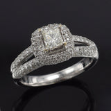 Estate 14K White Gold 1.34 TCW Diamond Band Ring + Box