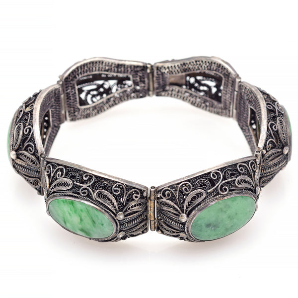 Silver jade deals bracelet